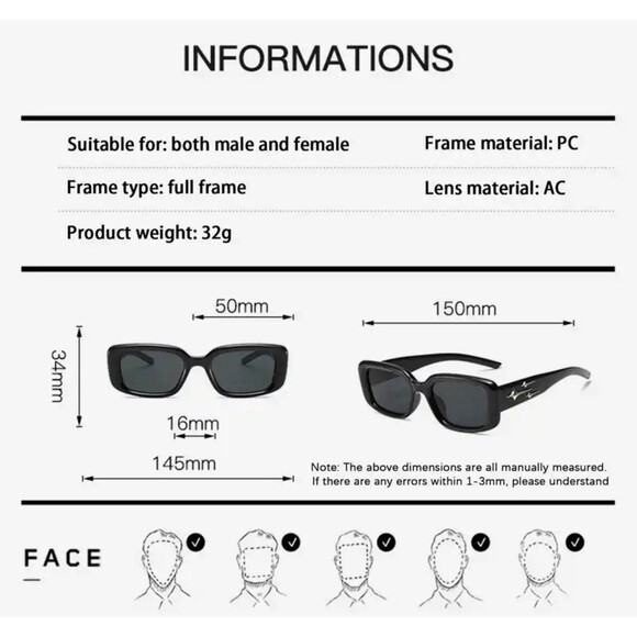 Women Y2k Sunglasses Vintage Punk Gradient Small Square Eyewear Men Luxury Brand - Picture 7 of 7